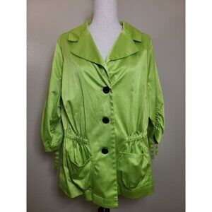 Chaus Long Sleeves Jacket Coat Green Size 14W A237
